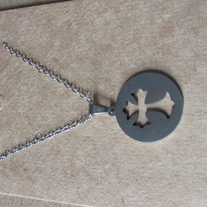 Stainless Steel Silver Minimalist Cross Necklace